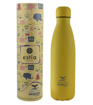 Estia Travel FLASK SAVE THE AEGEAN YELLOW 0.5LT