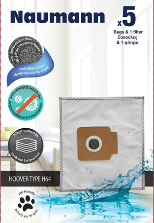 Naumann HOOVER TYPE H64 Vacuum Bags 5pcs