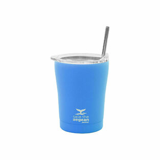 Estia Coffee Mug Save The Aegean Ποτήρι Θερμός με Καλαμάκι Olympic Blue 350ml