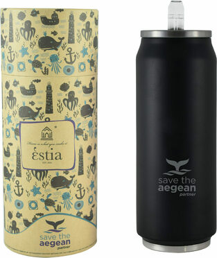 Estia Travel Cup Save the Aegean Black 0.5lt