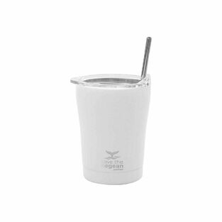 Estia Coffee Mug Save The Aegean Ποτήρι Θερμός με Καλαμάκι Pure White 350ml